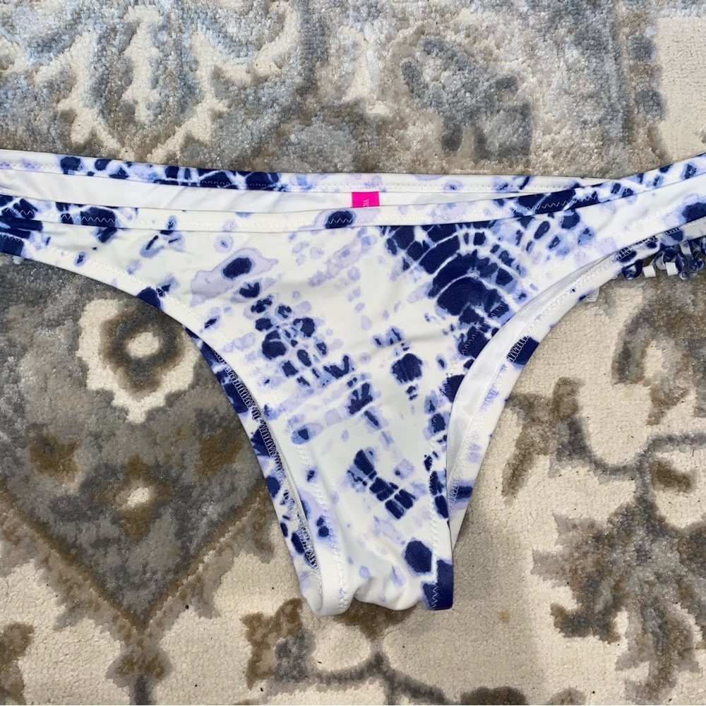 Blue & White Victorias Secret Fringe Super Cheeky Bottom